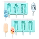 【Regalo maravilloso】los moldes para paletas de hielo están hechos especialmente para congelar jugos y otros ingredientes en helados perfectos. Puede crear sus propios dulces congelados con jugos, purés, yogurt, gelatina, frutas, helados, pudines, mermeladas y jaleas.