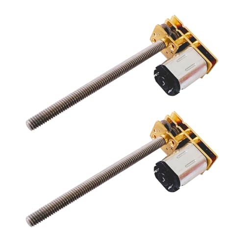 Image of 2Pcs DC 12V 200RPM, 6V 100RPM, 3V 50RPM, M4 x 55mm Shaft N20 Flip Motor with Thread Screw, Long DC Gear for Mechanical Use (12-200)