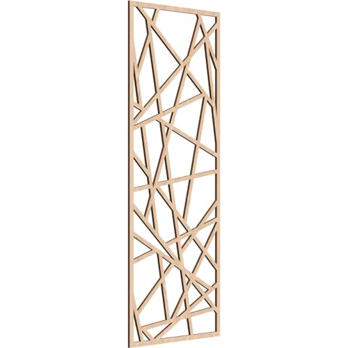 Image of Conway Decorative Pierced Fretwork Wood Wall Panels, 19 3 /8 inchW x 49 3 /8 inchH x 1 /4 inchT, Red Oak