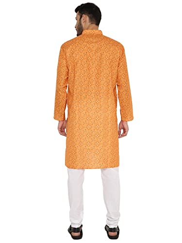 Image of Maharaja Traditional Printed Linen Kurta Pyjama Set for Men