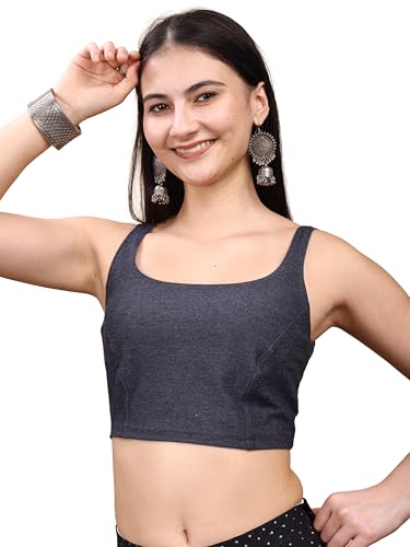 Chemisier bleu marine en coton stretch pour femme