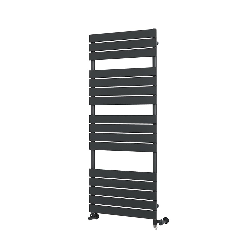 Milano Anthracite Lustro Dual Fuel Flat Panel Heated Towel Rail - 1500Mm X 600Mm