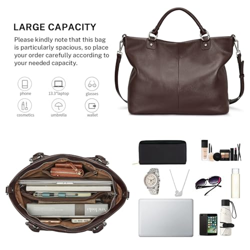 Kattee Women's Soft Leather Tote Bag, Top Satchel Purses and Handbags4
