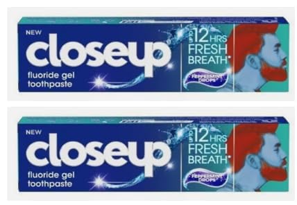 2 x 90g Peppermint Closeup Toothpaste, Family Pack Toothpaste cleans protects and whitens teeth