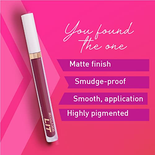 MyGlamm LIT Liquid Matte Lipstick-Slow Fade (Purple)-3 ml | With Moringa Oil | 12HR Long-lasting Lipstick | Cruelty-Free… - Image 5