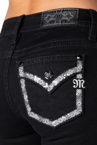 Miss Me Women's Victory Leaf Faux Flap Pocket Mid-Rise Straight Jeans4