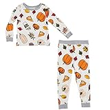Mud Pie Kids Children's Unisex Pumpkin Spice Pajama Set, Multi, 4 Toddler