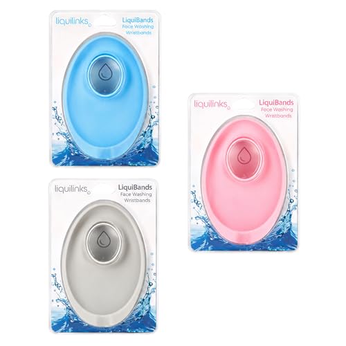 LiquiBands Face-Wash Wristbands - Catches Drips (Grey, Pink, & Blue) image 4