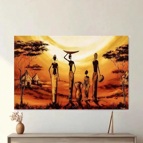Affiche murale africaine sous cadre doré pour créer un salon chaleureux