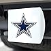 FANMATS 43404 NFL - Dallas Cowboys Color Hitch Cover - White with Metal Chrome 3D Logo Emblem – Easy Installation on Truck, SUV, Car - Ideal Gift for Die Hard NFL Fan