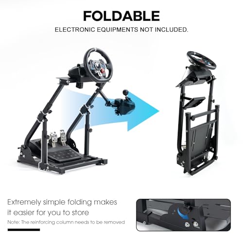 Image of Anman Racing Wheel Stand Pro Fit For Logitech G27 /G29 /G920 Fanatec Thrustmaster Adjustable Gaming Steering Wheel Shifter Mount Racing Simulator Cockpit Foldable Without Pedal & Steering Wheel-Desktop