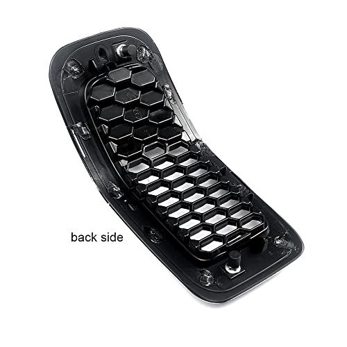 Mic 7Pcs Front Grill Mesh Inserts Kit Compatible With Cherokee 2014-2018,Clip-In Honeycomb Grille Guards Cover,Chrome #TOP4