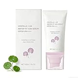 Water-Fit Sunscreen with Centella SPF50+ PA++++, Hyaluronic Acid Facial Sun Serum for Hydrating & Soothing, Korean Sunscreen, Dewy Glow, Daily UV Protection for Face and Body (1pc)