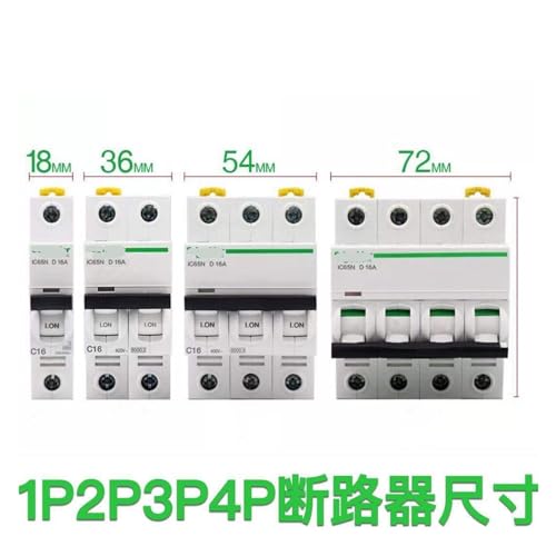 Interruptor automático de aire 1P IC65N curva C 20A para cuadro eléctrico monofásico 2