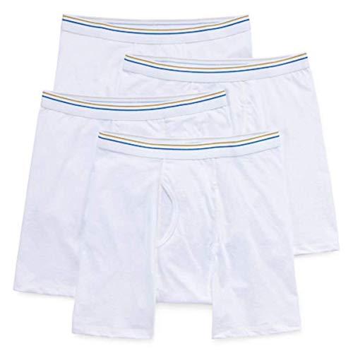 Stafford 4 Pair Dry and Cool Blended Men's Boxer Briefs (Medium) White
