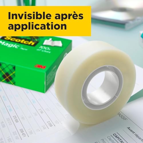 Scotch Magic Ruban Adhésif Invisible, 3 Rouleaux de Recharge, 19 mm x 25 m – vue 2