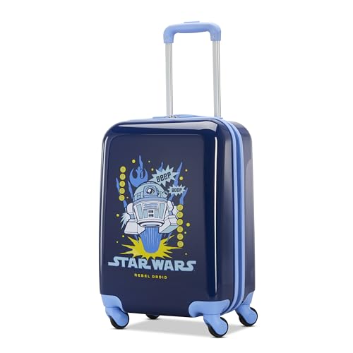 American Tourister Star Wars R2-D2 Carry-On Luggage - Airline Approved, Durable Hardshell with Favorite Rebel Droid - Roll Confidentially with Spinner Wheels & Colorful Adjustable Handle