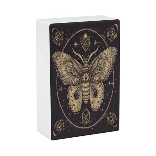 Estuche de plástico para cigarrillos de polilla, tamaño normal, con capacidad para 20 cigarrillos, funda protectora para exteriores.