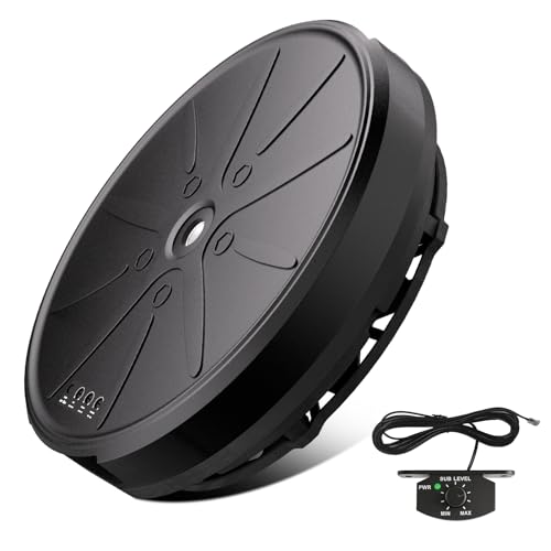 EagleNav 1200W Powered 12 Car Subwoofer Deep Bass Anti-Theft Spare Tire Design Plug & Play OEM-Style Spare Tire Mount No Space Wasted High Output for Cars & Trucks