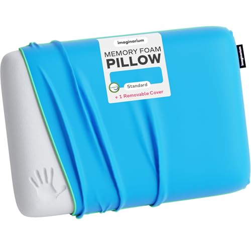 Imaginarium Memory Foam Pillow for Bed - 16' x 24' Standard – Fun Decorative Colorful Pillow for Sleeping - Back, Stomach & Side Sleepers – Includes Cooling Cover (Cosmic Blue)