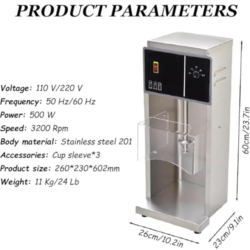Automatischer Eismixer, Joghurt-Milchshake-Mixer, Slush-Maschine für Restaurantküchen, 3200 U/min, 3 Handbecher – Bild 7