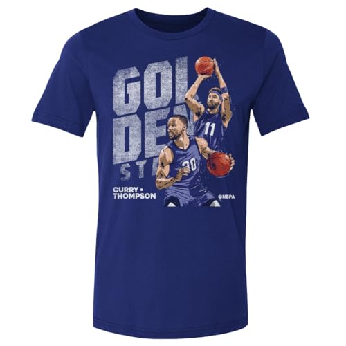 500 LEVEL Steph Curry Shirt (Cotton, X-Large, Royal Blue) - Steph Curry & Klay Thompson Golden State Duo WHT