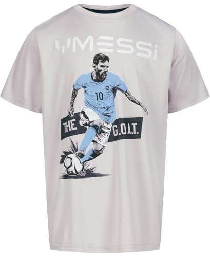 Image of Messi Boys' Lifestyle Short Sleeve Top, Loose-Fit Shirt with Logo, Comfortable, All-Day Wear