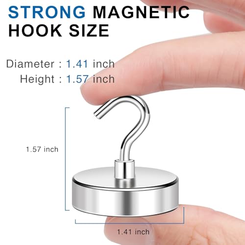 Image of LOVIMAG Magnetic Hooks, Cruise Essentials 2026, 25 Pack-170LBS | Heavy Duty Strong Magnet Hook for Cruise Cabin, Refrigerator Fridge, Ship, Classroom, Kitchen Grills, Silver