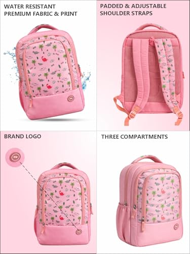 Image of PB Pearlbags 18L Printed Casual Backpack,3 Compartment,Premium Fabric,Water Resistant Anti Theft,School & College Bag for Boys and Girls,Office & Travel Bag for Men and Women,45X30X13 Cms
