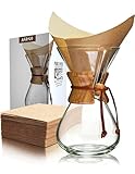 AGOGO Pour Over Coffee Maker Glass with 50pcs Paper Filters -for Home, Office...