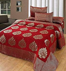 HomeStore-YEP Premium Chenille 1 Double Bedsheet with 2 Pillow Cover, Size -Bedsheet- 230X250 Cms, Pillow -43X69 Cms