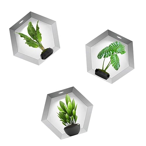 SHINEOFI 3 Piezas Adhesivos de Pared de Ventana Falsa con Plantas Maceta Decoración de Pared Autoadhesiva de Estar y Dormitorio Arte Decorativo