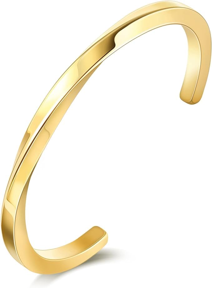 Twisted Bracelet for Men girls women Boys brother boyfriend gents Fashion Gold Bracelet for Boys Stainless Steel stylish hand cuff Kada for men Cuff accessories mens Bracelets adjustable (B0CNZCB68M) Amazon Price History, Amazon Price Tracker