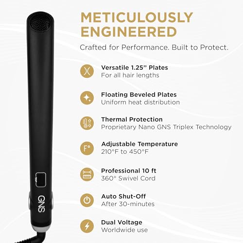 Plancha de Pelo COCCO GNS V3 de 1,25" y Serum para el Cabello, Tecnología Nano GNS Triplex miniatura 2