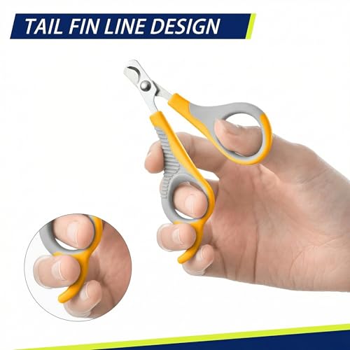 Image of WePet Pet Nail Clippers U07.2, Professional Claw Trimmer, Scissor for Cats, Puppies, Kittens, Hamsters, Rabbits and Small Animals, Sharp, Safe, Small, Grey /Yellow