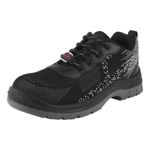 Image of APS K50 Men's Safety Shoes - Ultra-Lightweight, Highly Breathable Upper, Flexible & Comfortable - Memory Foam Insole, Low Ankle PU Outsole - is 15298 Compliant Black
