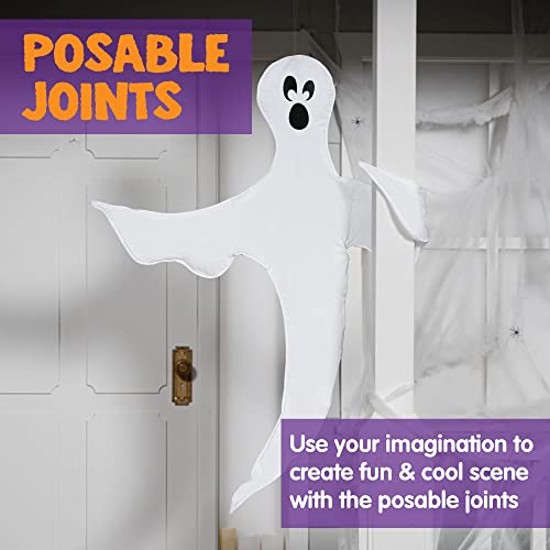 Image of JOYIN Halloween 2 Pcs Tree Wrap Ghost Decoration Outdoor, 53 inch Cute Face Flying Ghost for Halloween Outdoor, Lawn, Yard, Tree, Party Supplies, Haunted House Wrap Decorations