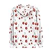 Cumagical White Red Cherry Print Zip Up Hoodies Womens Funny Graphic Sweatshirts Hoodies Cute Zip Long Sleeve Tops Teen Girls Fall Y2K Clothes #2