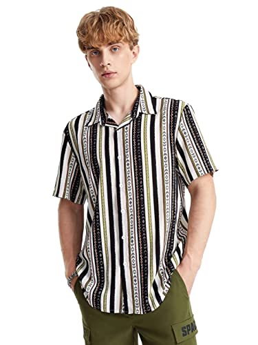 Image of Leriya Fashion Men's Casual - Button Down Summer Shirt for Mans | Regular Fit Shirts for Man | Ideal for Travel |Picnic |Rayon Half Sleeve Printed Shirt's