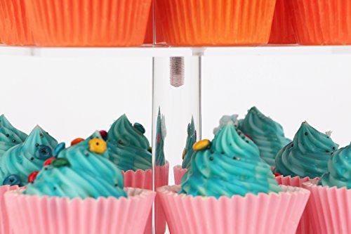 Acrylic Cupcake Stand, Clear Dessert Display Hoder Stand With Base For Wedding, Party, Baby Shower, Get-Together, 4 Tier Square, Transparent #TOP7