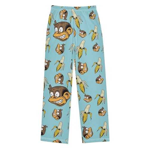 Boys' Pants Monkeys Peel Banana Retro Style Long Bottoms Jogger Pants Elastic Waist Trousers with Pockets S-XL