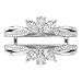 925 Sterling Silver Marquise & Round Cut White Diamond Double Row Fashion Engagement Wedding Enhancer Wrap Ring Guard for Women's In 14K White Gold Finish (9.5)