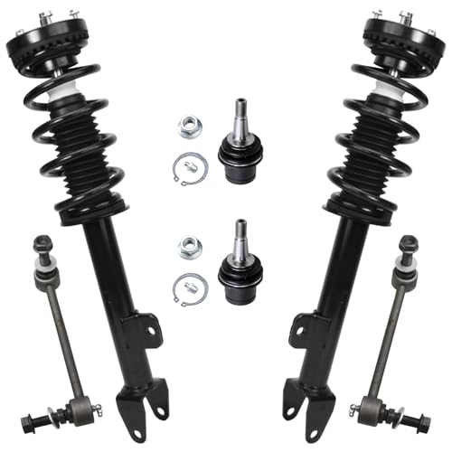 Image of Detroit Axle - Front Struts w /Coil Springs Sway Bar Links Lower Ball Joints Replacement for Dodge Charger Challenger RWD - 6pc Set