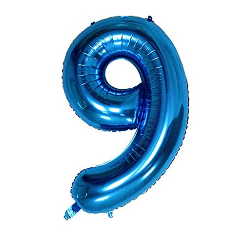 風船 バルーン 青 飾り付け 数字9 ナンバー 32インチ 大きい 誕生日 ハッピーバースデー 記念日 パーティー