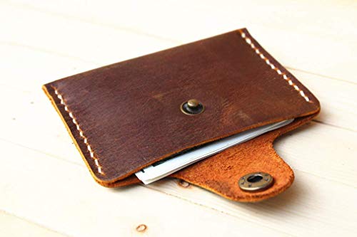 Handmade Thin men's Travel Leather Small Waist Bag Card Wallet3