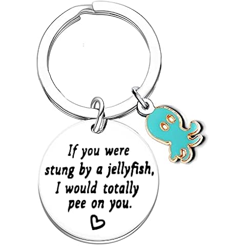 Funny Friendship Keyrings Gifts for Women Friends Girls Sister Best Friend Birthday Christmas Presents Funny Birthday Gifts for Best Friends Key Ring (If You were Stung by a Jellyfish) Cover