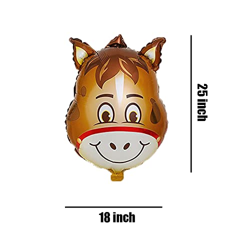 Horuius Horse Balloons Donkey Shaped Foil Mylar Balloon Farm Animals Balloons For Baby Shower Farm Animals Theme Birthday Party Supplies Decorations 5Pcs #TOP1