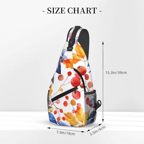 Mochila tipo sling con patrón hojas otoño unisex ligera miniatura 3