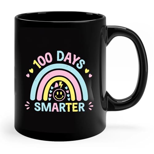 cogiceprint 100th Day Of School Teacher 100 Days Smarter Rainbow Groovy Coffee Mug, Gift For Men, Women Coffee Cup 11oz - 15oz