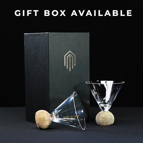 Image of Melbify Jewel Ball Wine Glass Gift Set| Set of 2 Glasses | 220 ML | Ultra-Premium| Diamond-Studded | Limited Edition| Ideal for Wedding Gifts